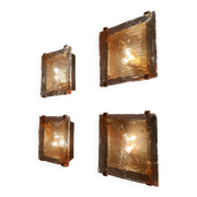 Set of Italian Murano Glass Wall Sconces | 1970s | 6 Available