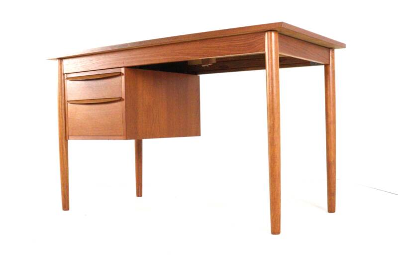 Danish desk with sliding drawer unit - teak - mid century modern