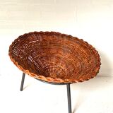 Pair of wicker basket armchairs