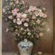 Still life painting of the bouquet in a Japanese vase signed Dyf