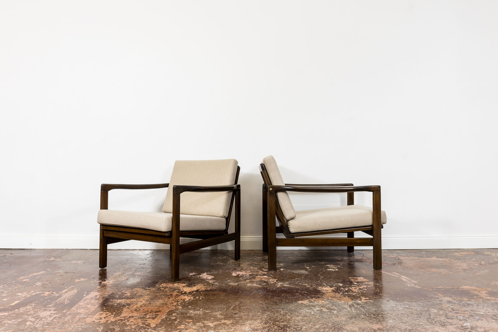 Pair of mid-century B7522 lounge chairs by Zenon Bączyk 1960's