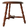 Tabouret tripode vintage en bois tourné