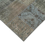 Handwoven Oriental Overdyed 173 cm x 243 cm Grey Patchwork Carpet