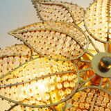 Brass and crystal flush mount ceiling or wall light by Palwa