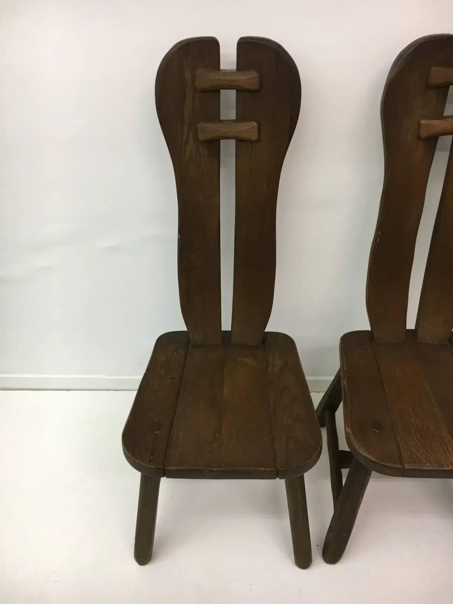 Set of 4 Belgian brutalist dining chairs from De Puydt, 1970s