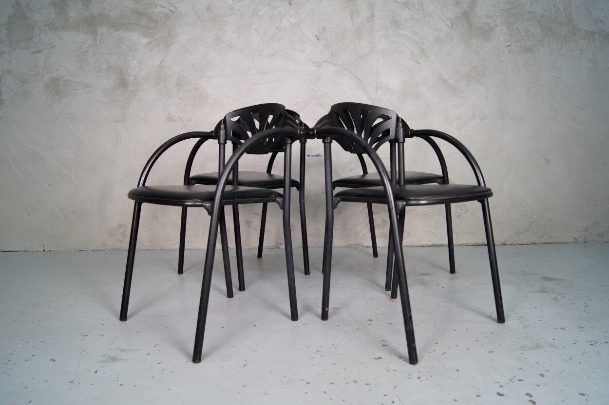 Italian Alisea armchairs by Lisa Bross for Studio Simonetti, 1980s, Set of 4