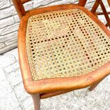 Pretty pair of 1950s bistro chairs with cane seats