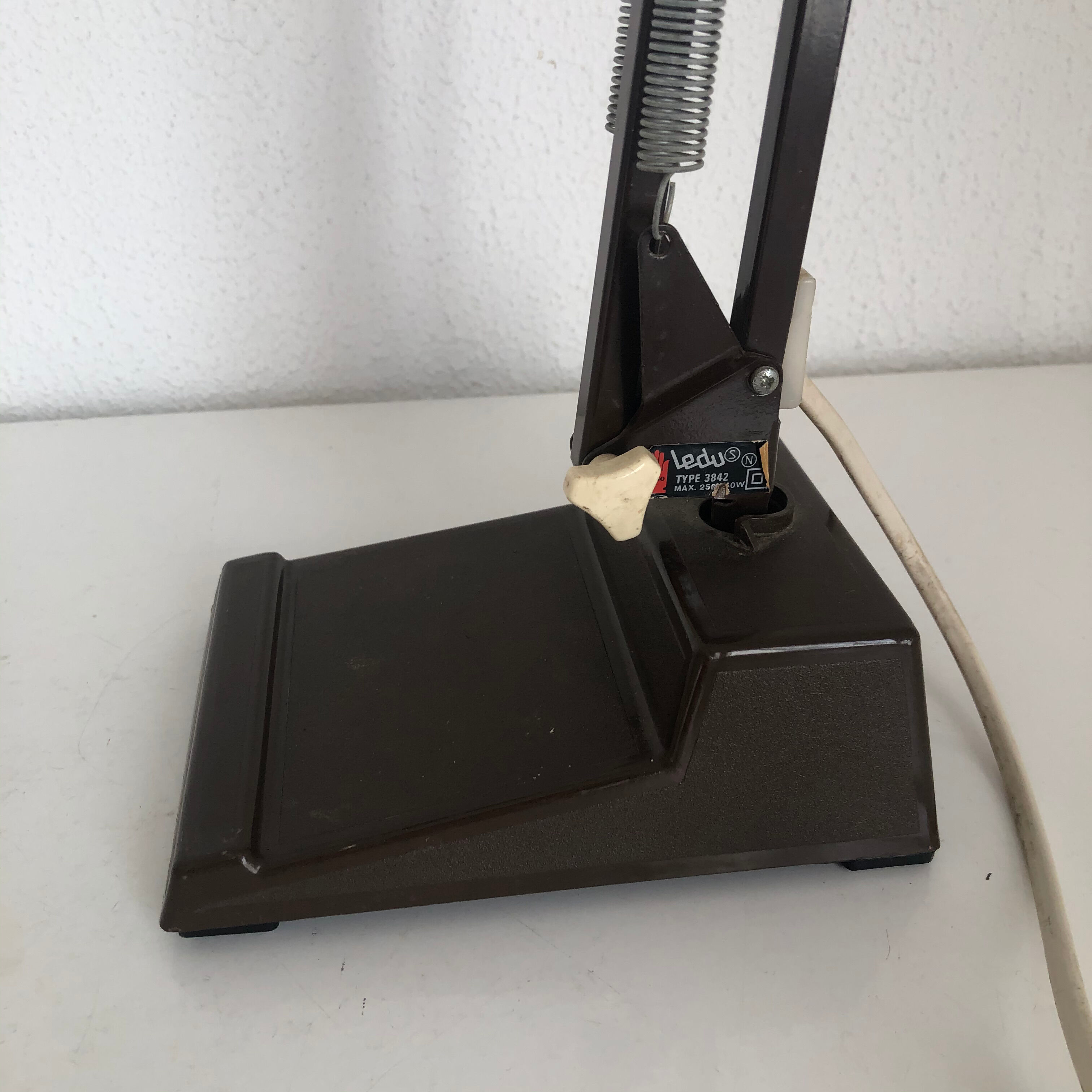 Vintage lamp 1960 office architect Ledu chocolate - 52 cm