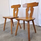 Set of 2 Vintage Wooden Tyrolean Dining Chairs by Ruko Sessel Alois Koller