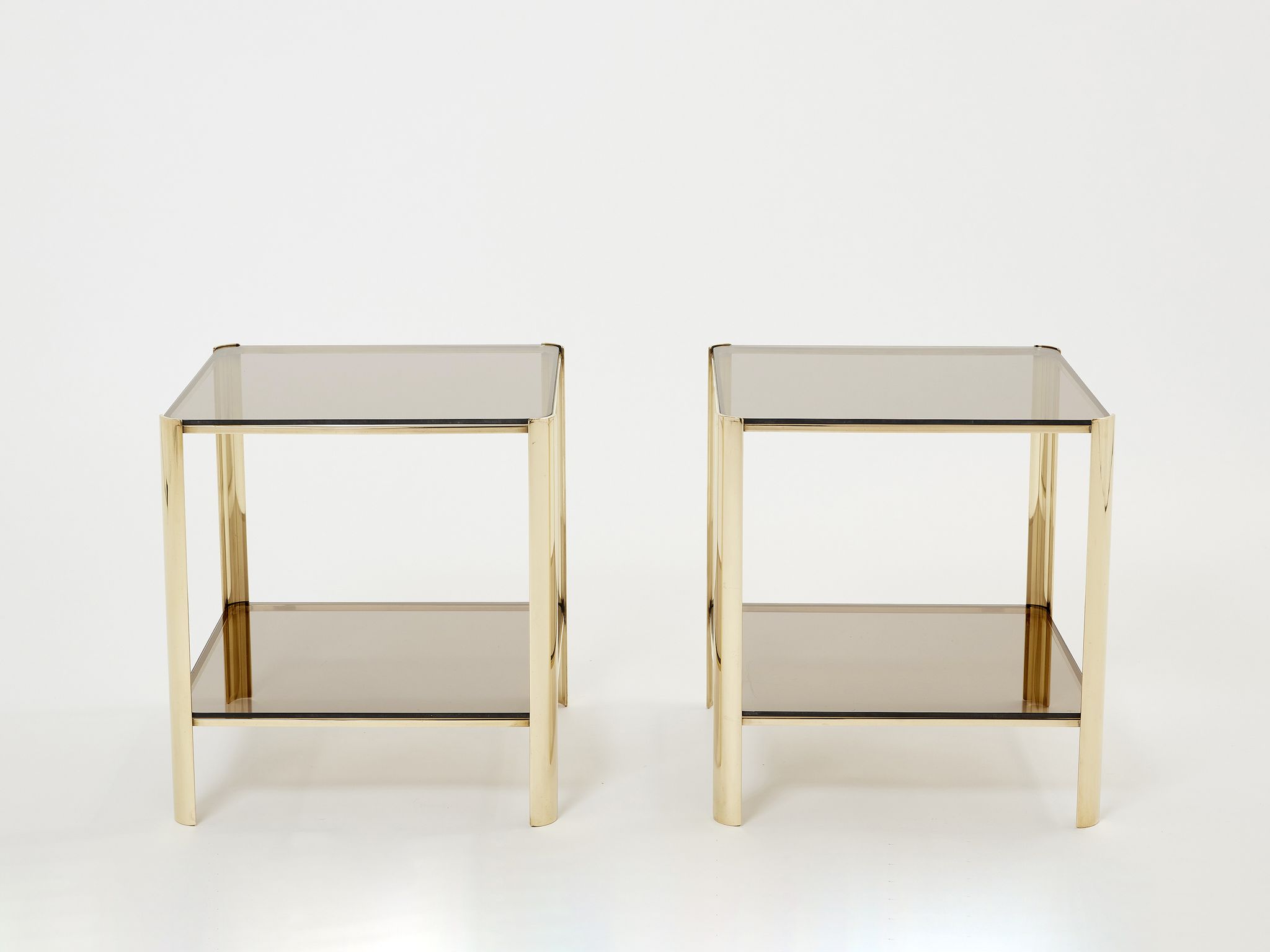Pair of tables ends of bronze sofa 60s