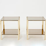 Pair of tables ends of bronze sofa 60s