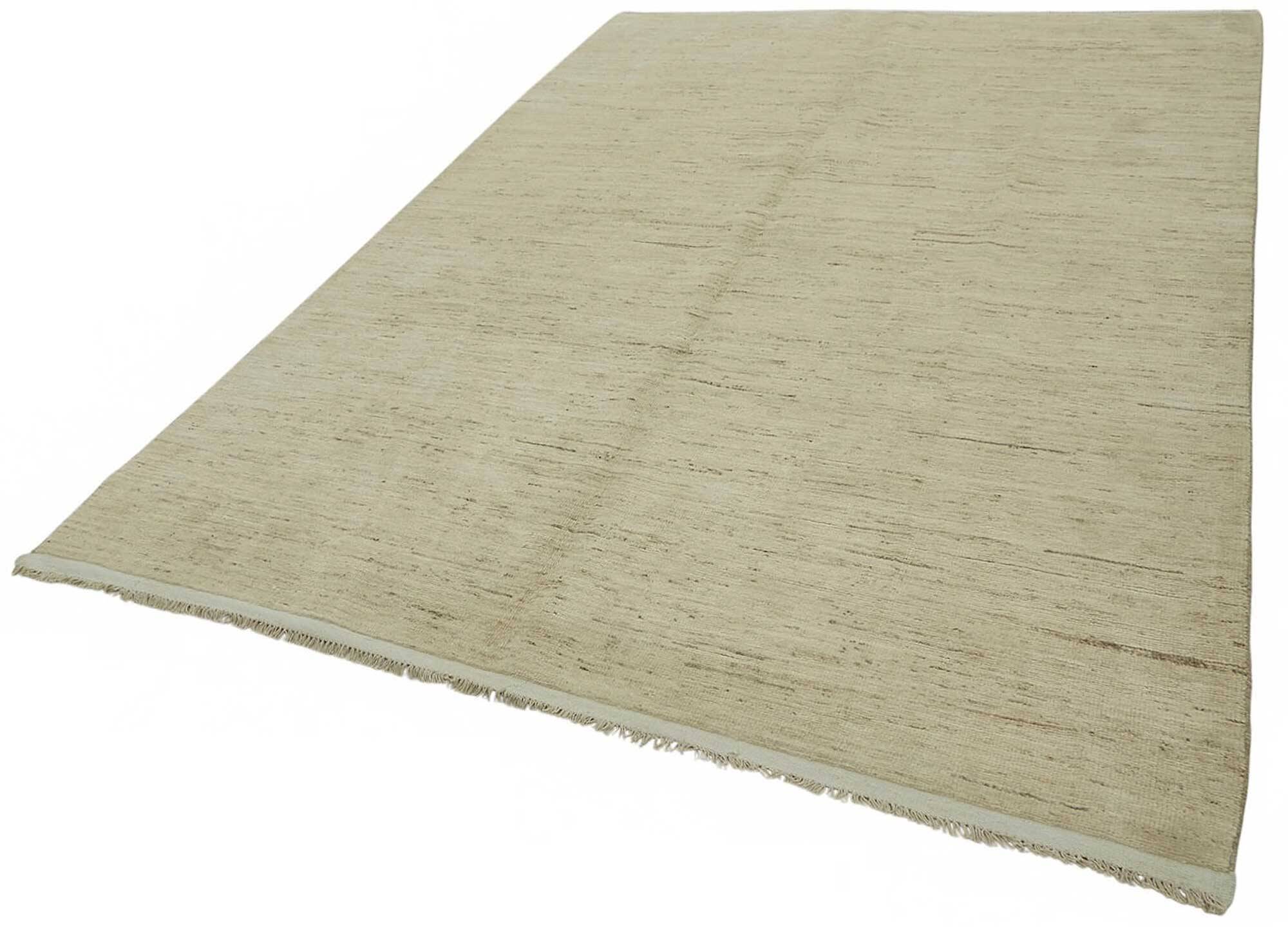Handmade Turkish One of a Kind 210 cm x 301 cm Beige Wool Carpet