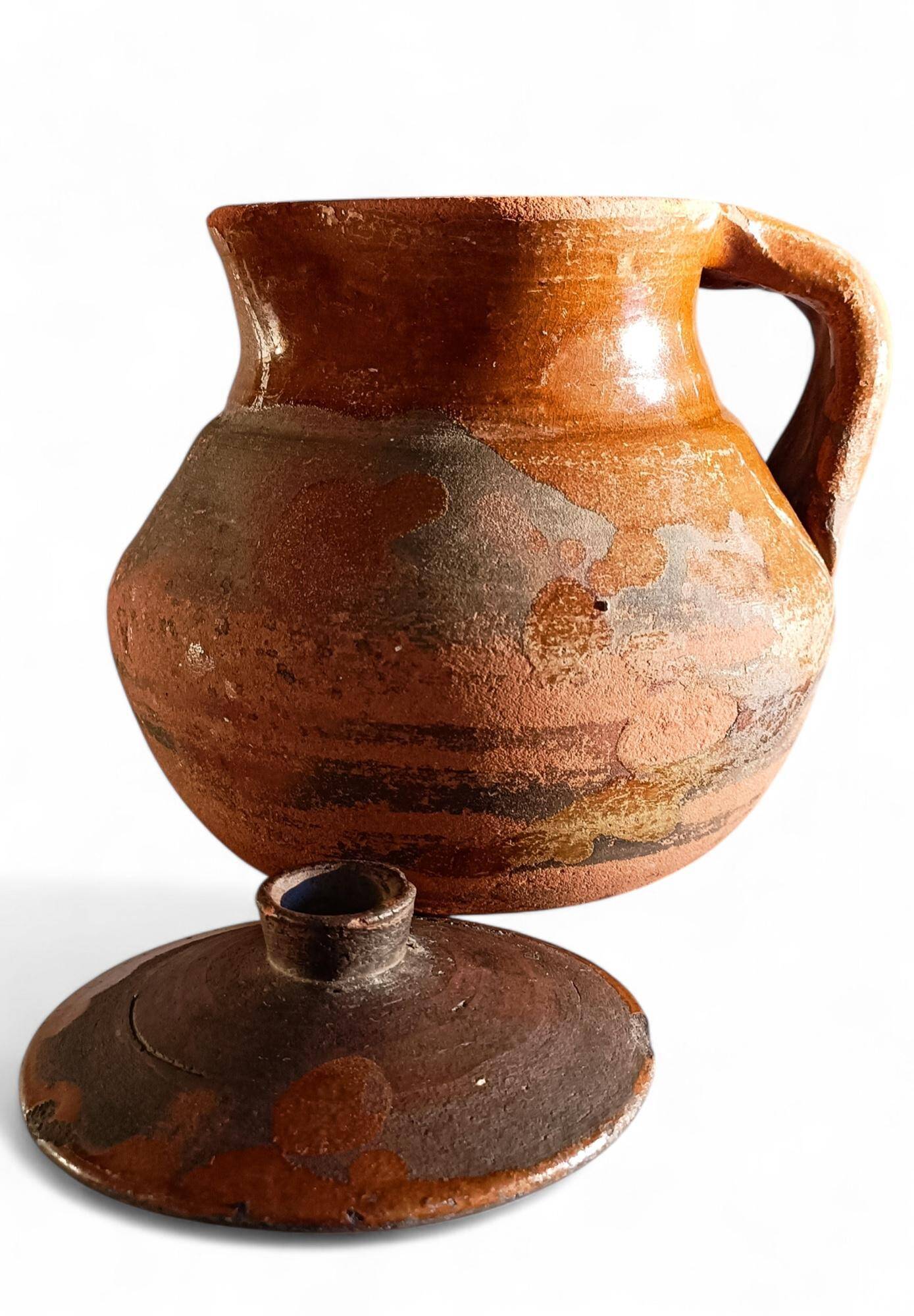 Rustic Terracotta Cooking Olla, Hand-Crafted, Spanish, 19th Century