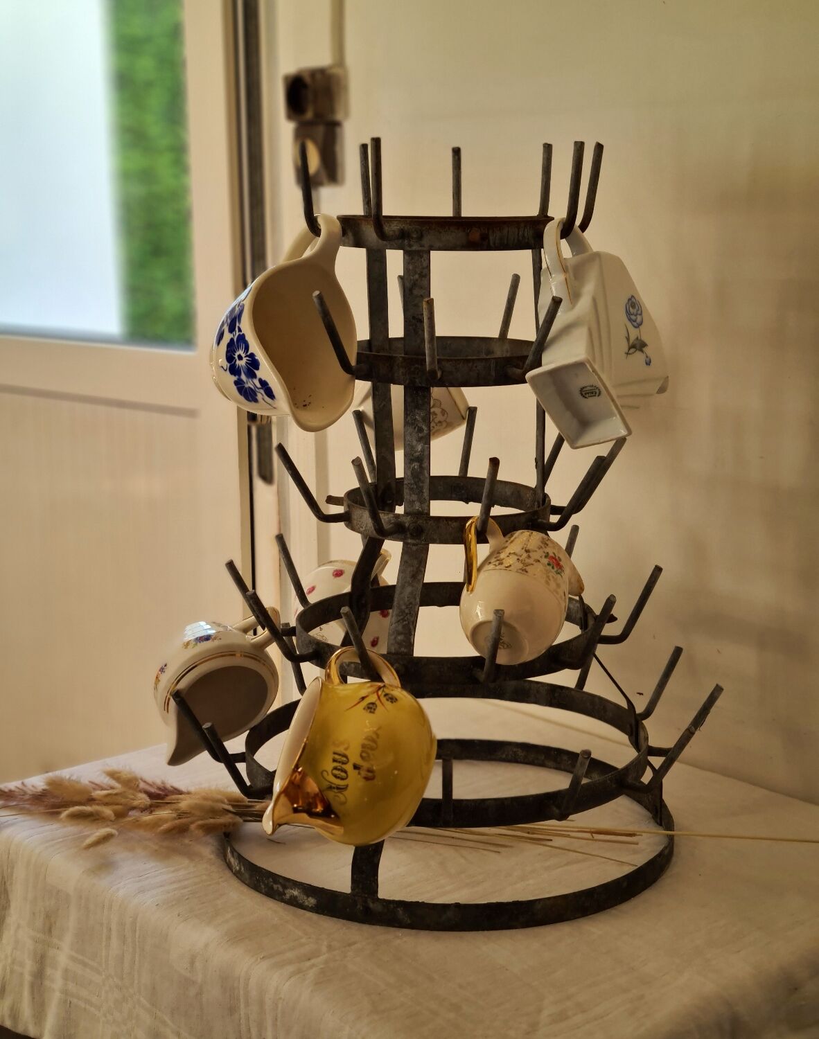 Antique bottle hedgehog