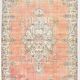 Faded Salmon Vintage Large Antique Rug For Living Room, 261x350 Cm