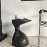 Sofa end in solid wood monoxyl organic shape black color