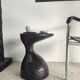 Sofa end in solid wood monoxyl organic shape black color