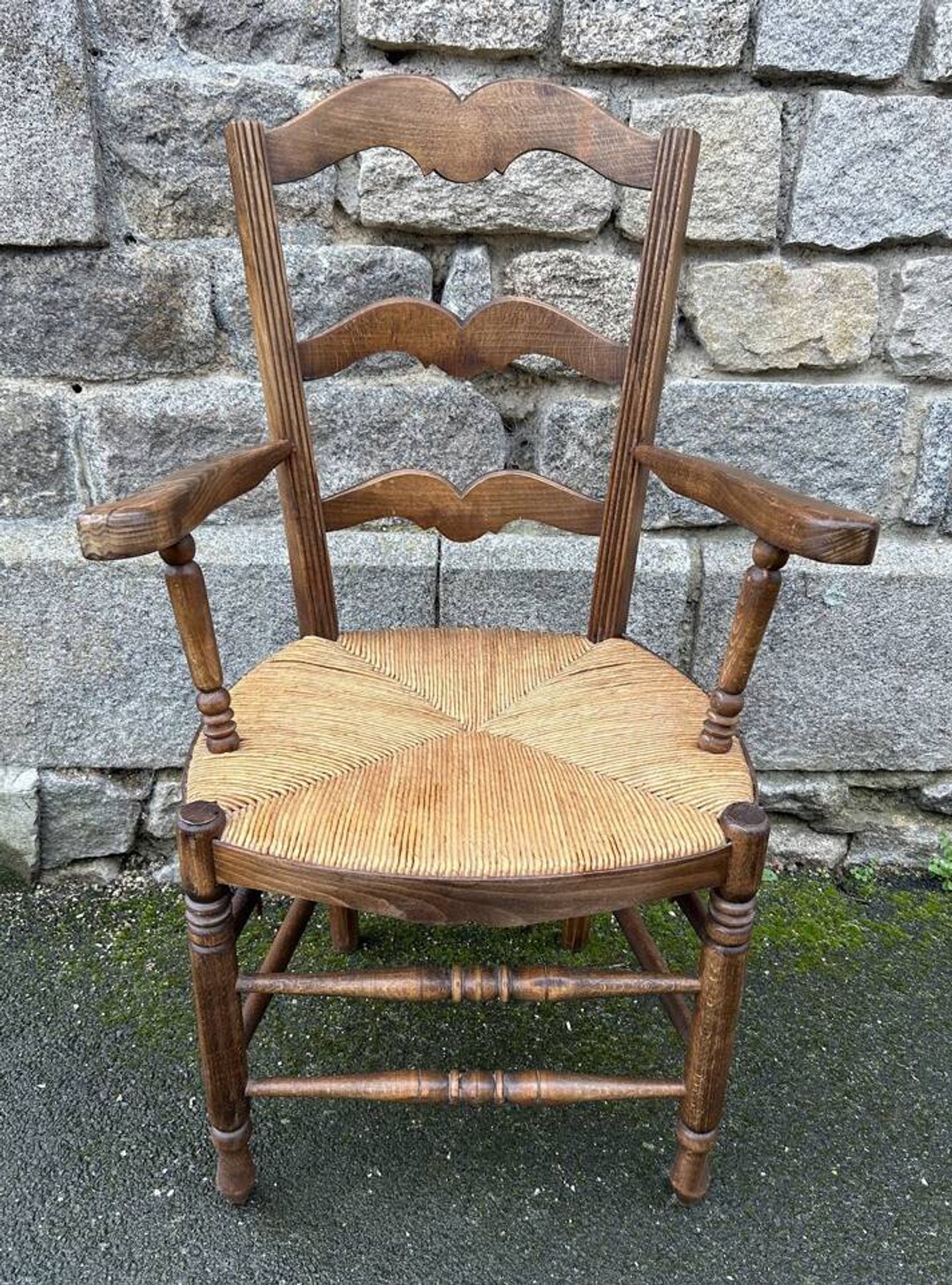 Fauteuil provencal, paillé, vintage, début XXème s.