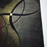 Vintage area rug, mid century, 1960s, abstract psychedelic design, wool rug, low pile rug