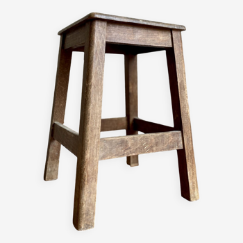 Raw wood workshop stool