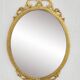 Miroir Médaillon Ovale en Laiton, Italie, 1950s
