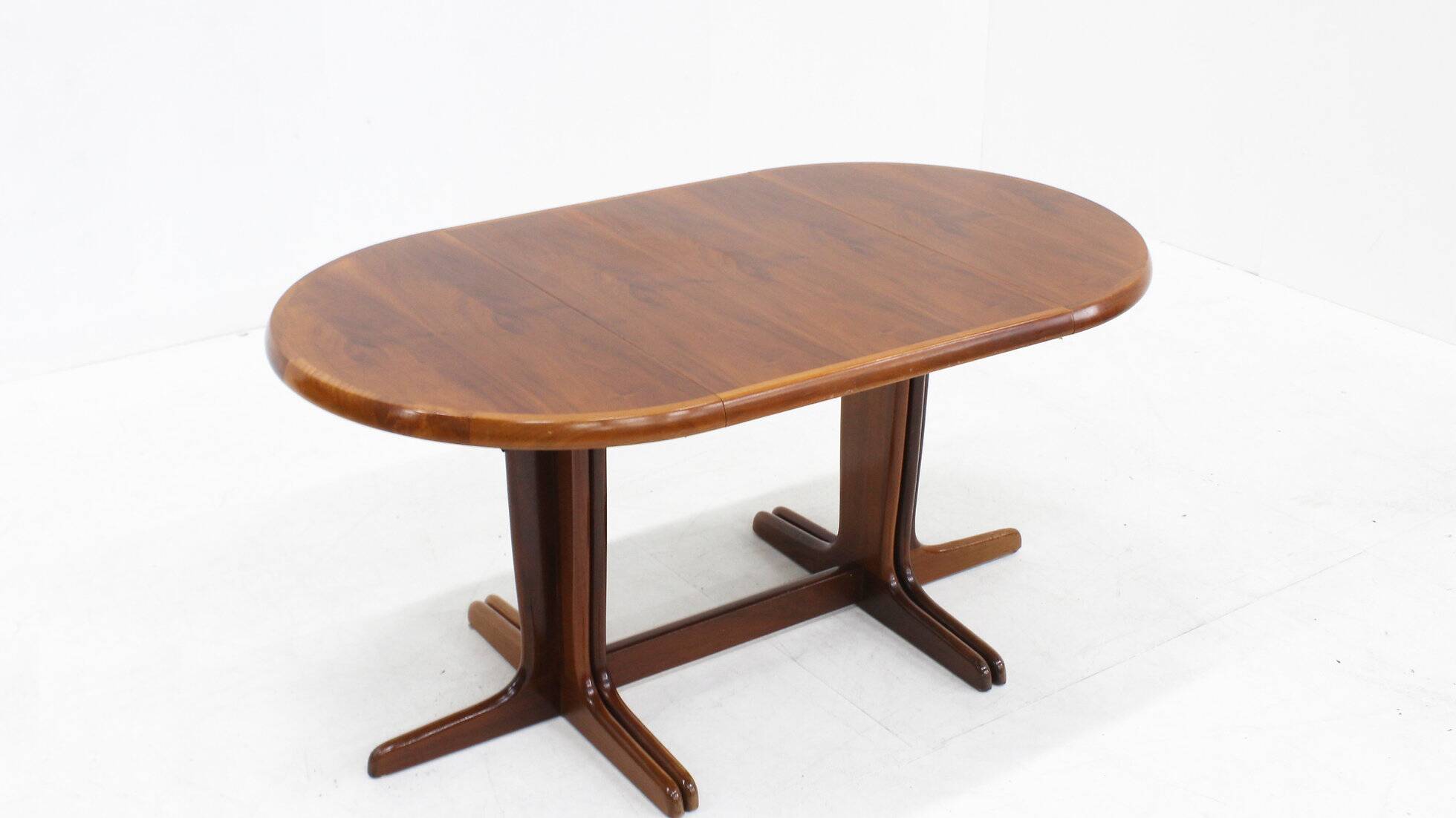 Vintage large oval extendable dining table 1960s XL
