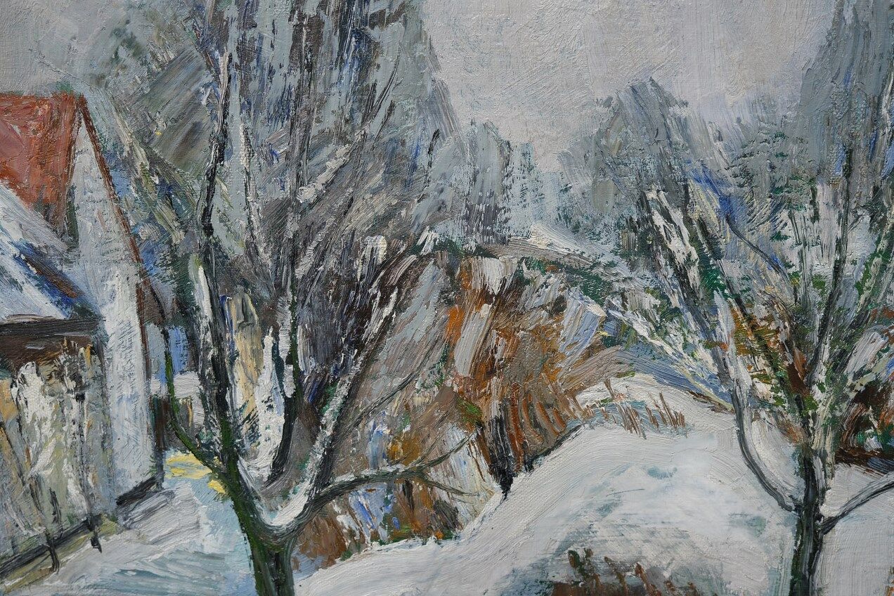 Albert krüger (1885-1965), scandinavian painting, 1930s , framed