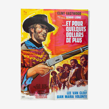 Affiche cinéma originale "Et pour quelques dollars de plus" Clint Eastwood 60x80cm