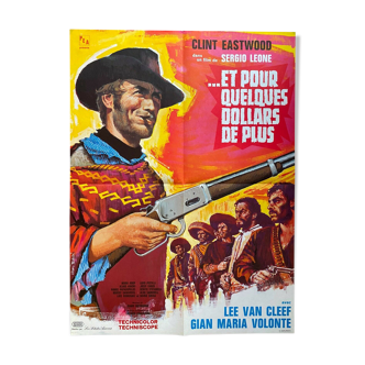 Affiche cinéma originale "Et pour quelques dollars de plus" Clint Eastwood 60x80cm
