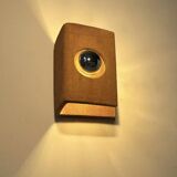 Vintage raw clay chamotte wall light, Guy Bareff, France 1970