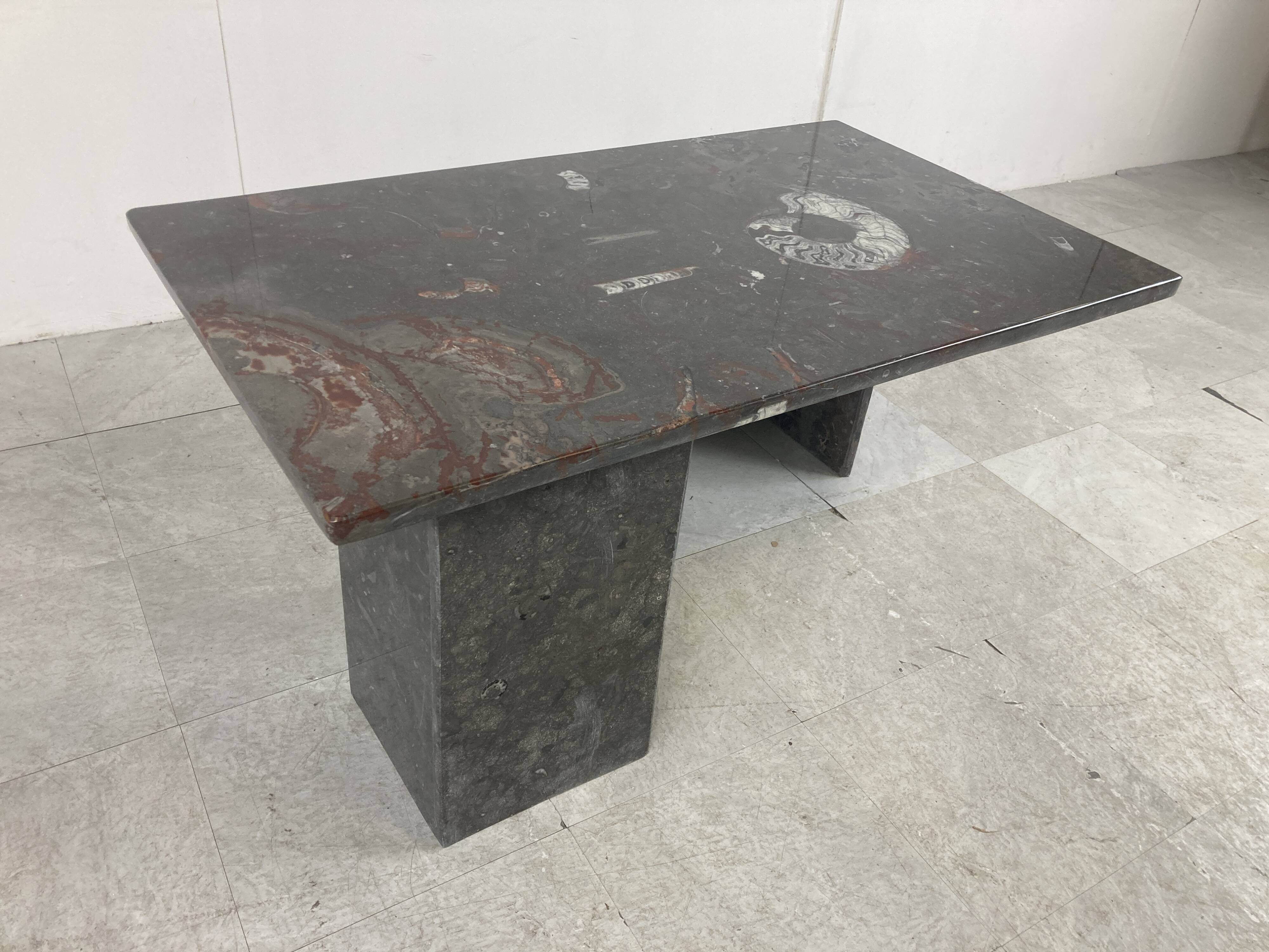 Vintage fossil stones coffee table, 1970s