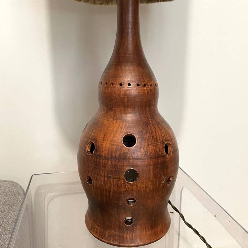 1970s ceramic lamp in the style of georges pelletier.