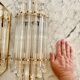 Venini wall lamps glass murano structure gold Italy 90s
