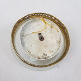 Glass globe ceiling lamp frosted pattern and brass opened frame