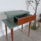 Vintage bedside table from the 1950s in a Scandinavian style revisited in green