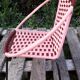 Pink nylon rope child's basket armchair
