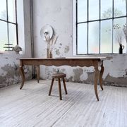 Table de ferme merisier pieds galbés XIXème