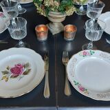 Mismatched set of 6 rose motif plates