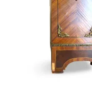 An antique French Louis XVI-style marble-top side cabinet