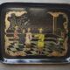 Asian lacquered wood top - late 19th / early 20th century