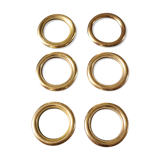 Lot 6 Golden metal towel rings