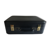 Ancienne valise constellation en cuir noire