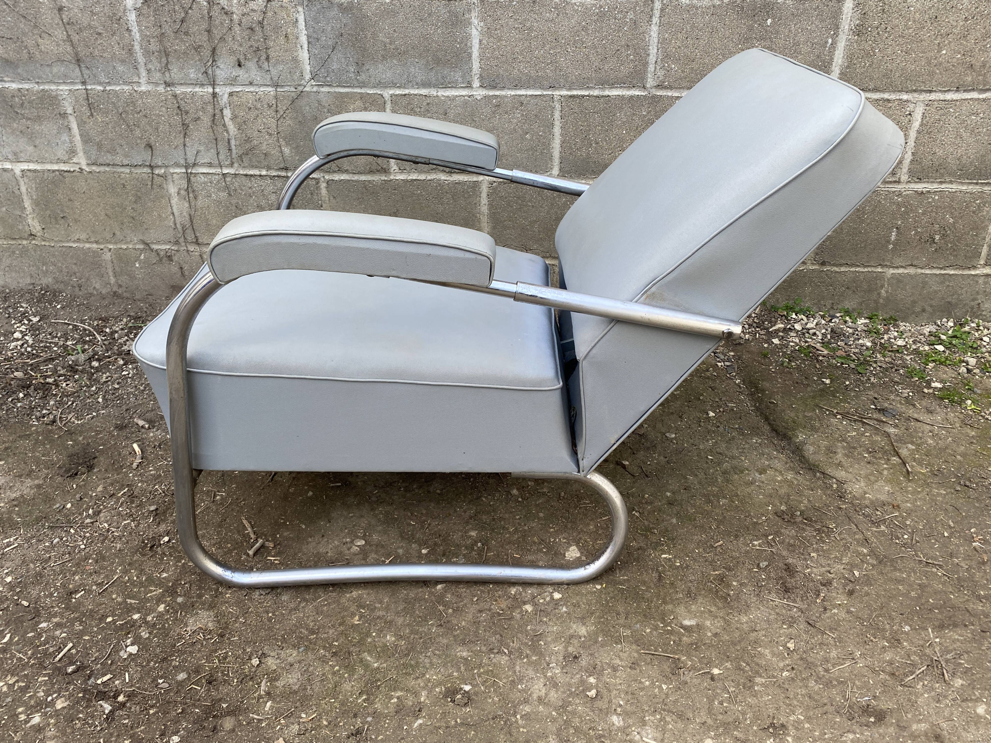 Reclining sled chair 1950 Bauhaus