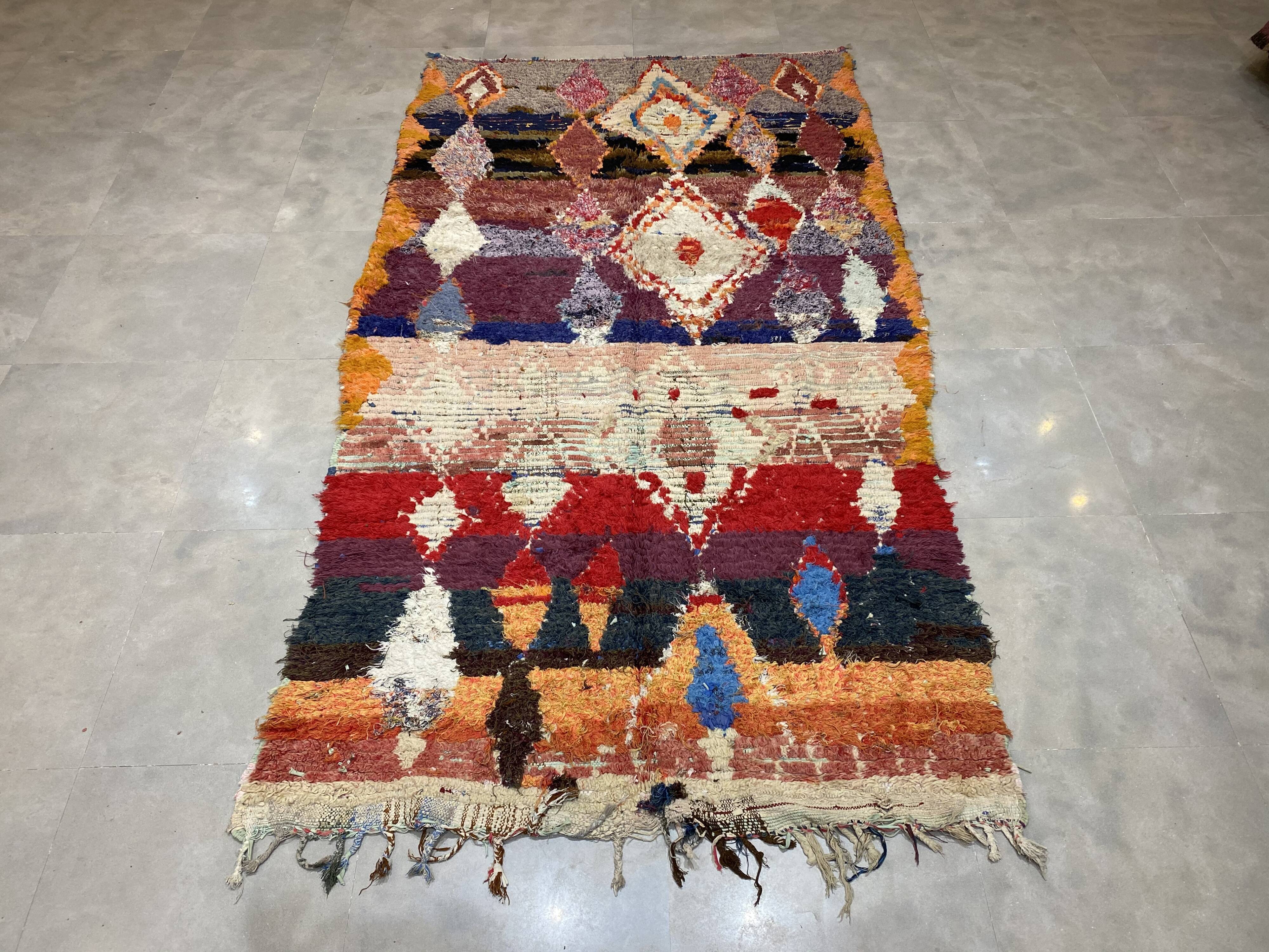 Carpet boucherouiteen fabric colore 158x285cm