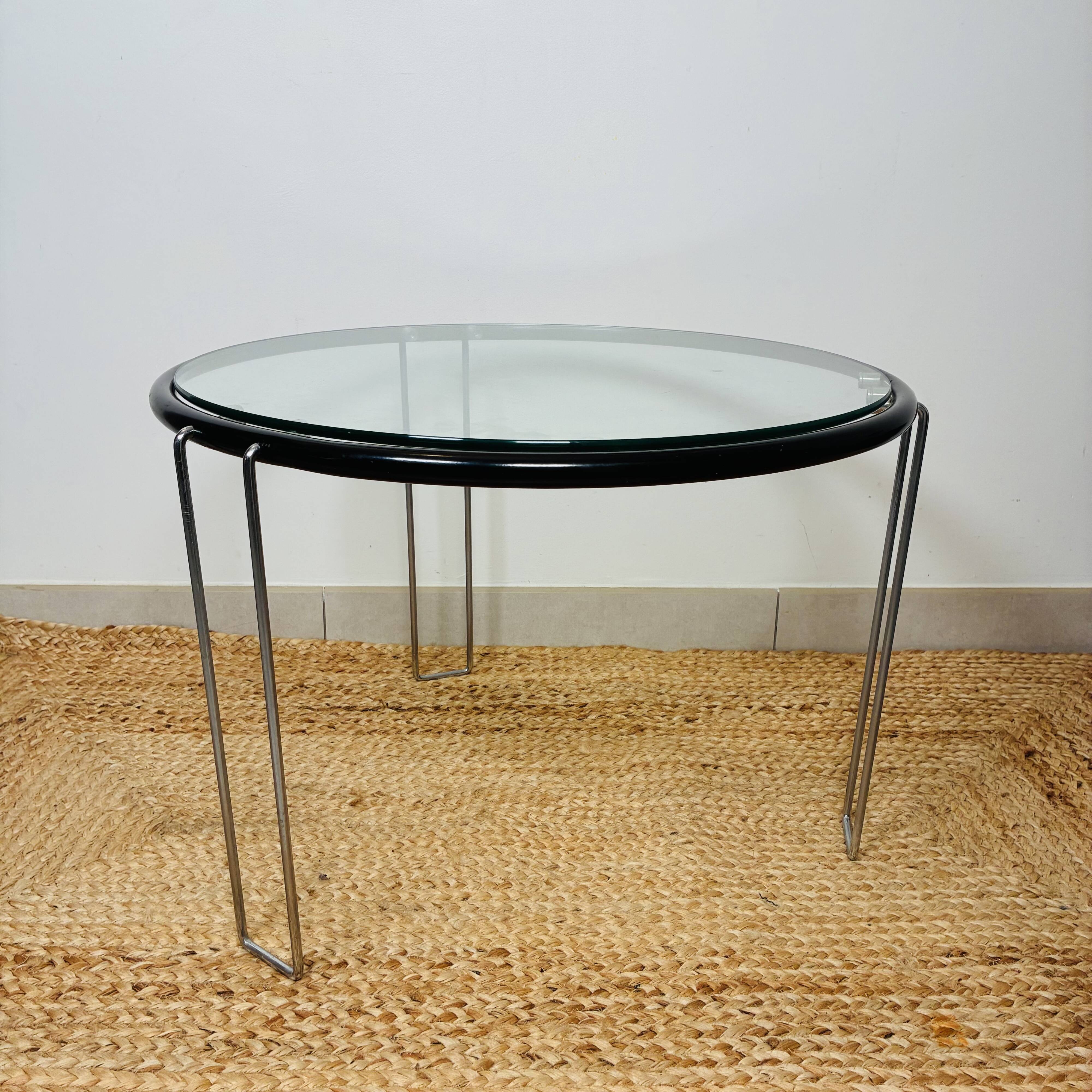 Vintage Italian Coffee Table 1970s - Chrome & Glass - Elegance