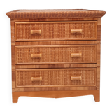 Commode en rotin et osier