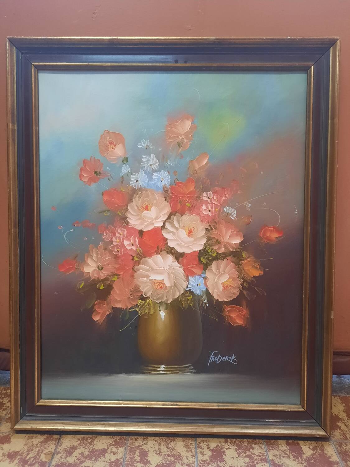 Painting flowers in a vase