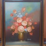 Peinture  fleurs dans un vase
