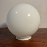 Opaline and black metal table lamp, 1980s