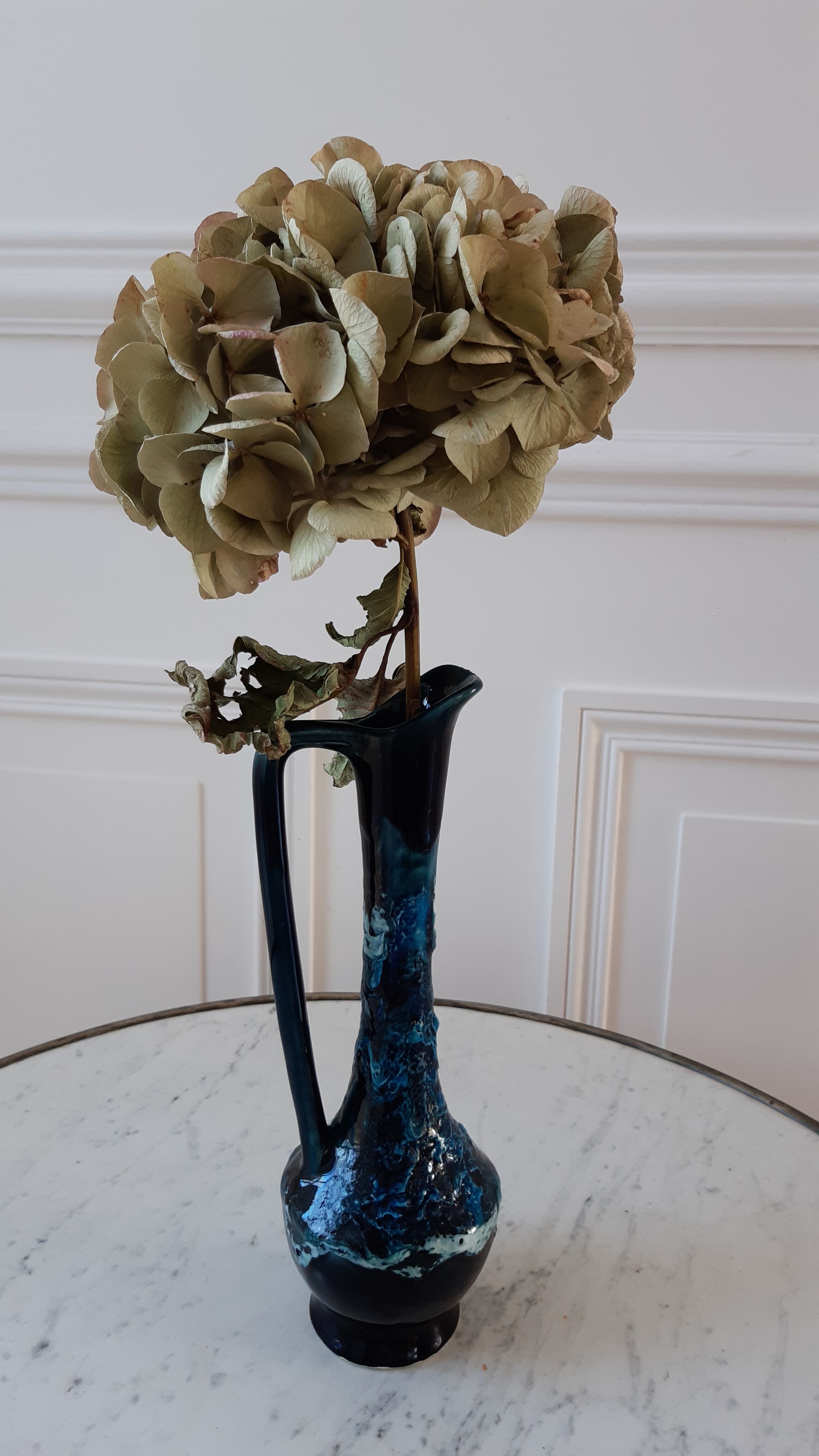 Fat Lava blue ceramic vase 60s